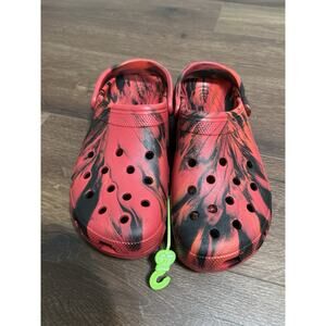Crocs Classic Marbled Clog 206867-6EO Shoes Red Black US Men 13 NEW